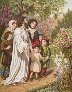 El intérprete con los peregrinos en el jardín, ilustración de 